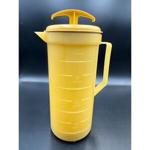 Federal Housewares Yellow Plastic Tea Lemonade Juice Pitcher Mixing Plunger 2 qt